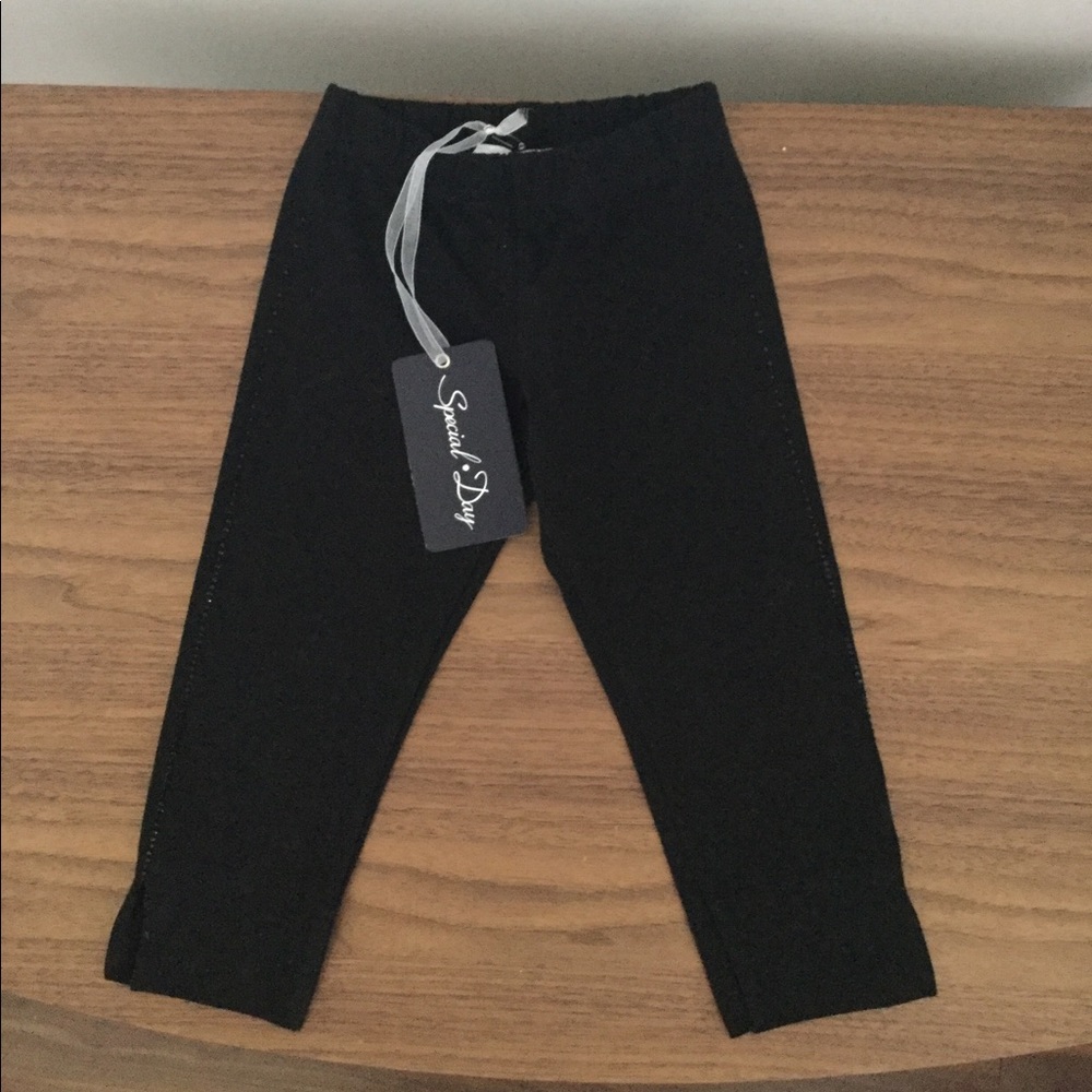 Special Day Little Girls Black Legging NWT. Size 4